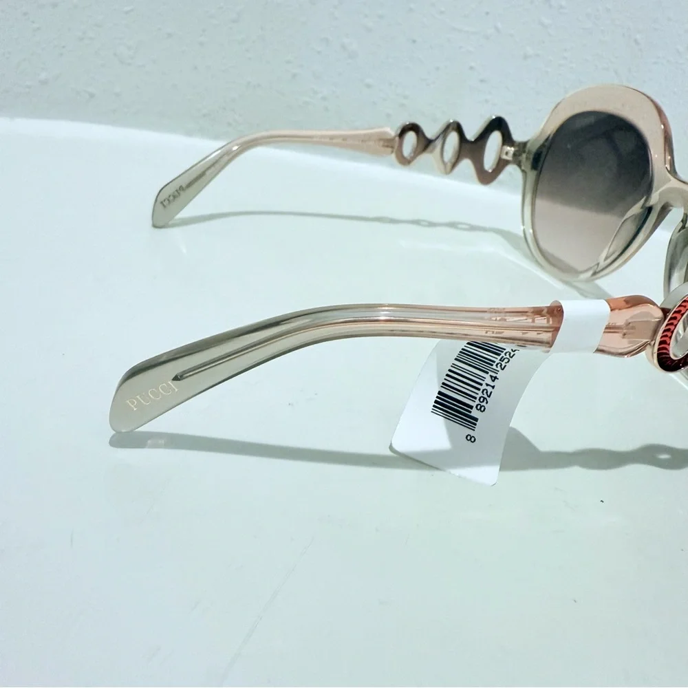 Pucci Emilio Pucci 55 mm Women’s Round Orange Sunglasses NWT